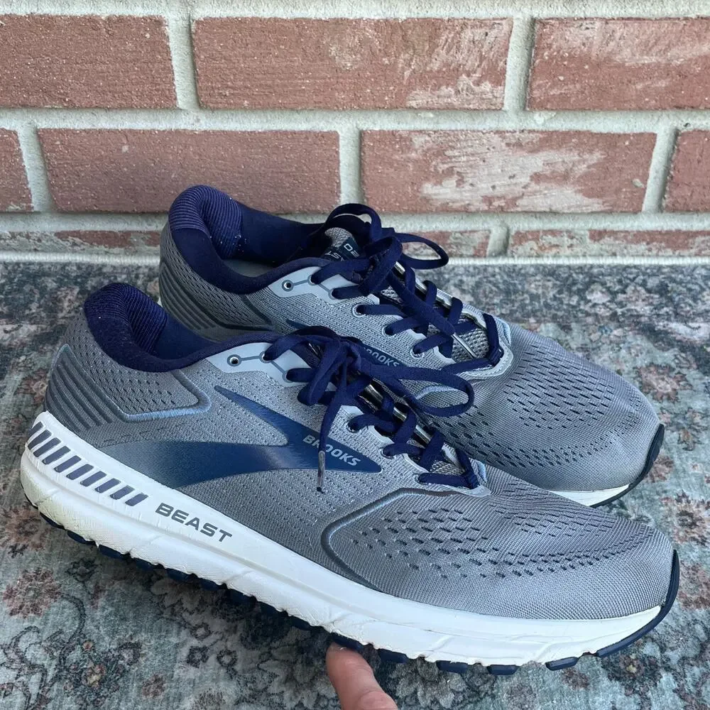 Brooks Beast 20 / Mens Size 12 / Gray Navy Peacoat Running Shoes 1103271D491